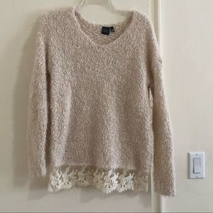 SAKS FIFTH AVENUE sweater with lace bottom